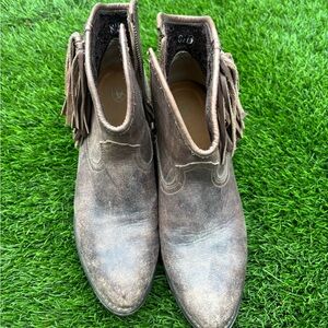 Ariat Brown Fringe Ankle Booties